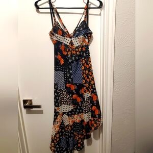 Strappy crisscross multi pattern dress